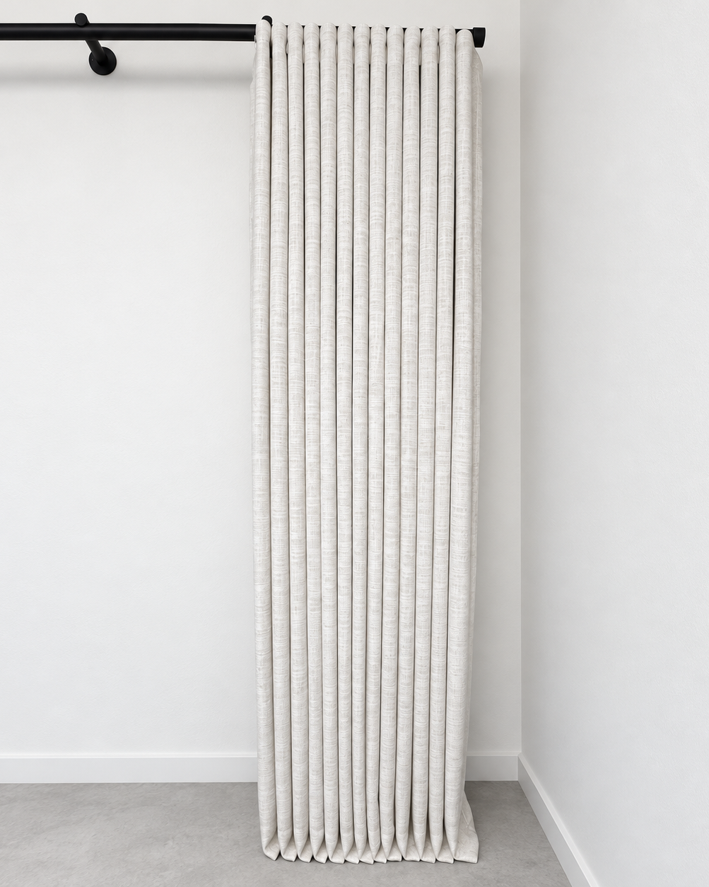 Ripple Fold curtain full-length view with uniform folds