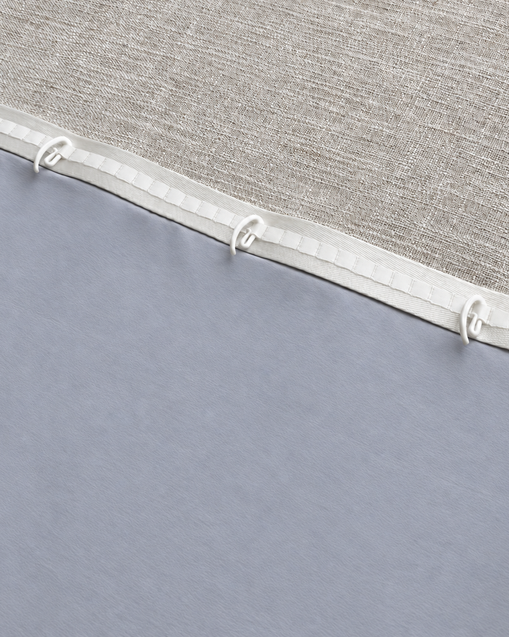 Ripple Fold curtain Ripple Buckle tape and lining detail