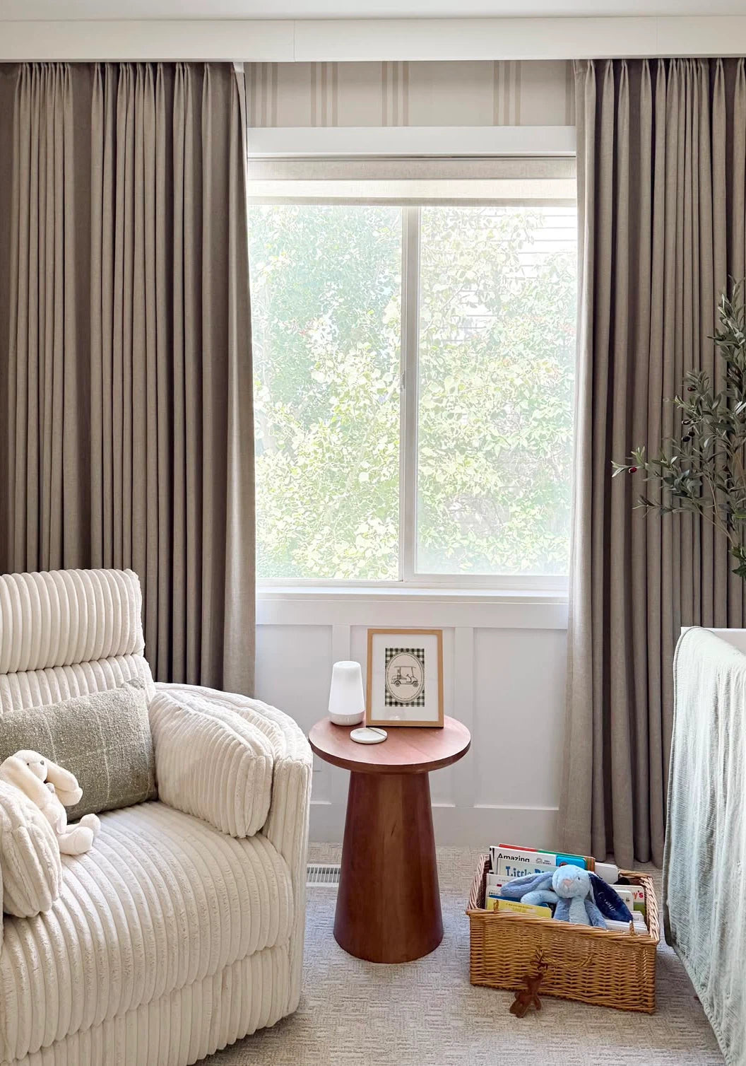 Kelsie Miles in her Utah home with custom Cozyology window treatments project image 4