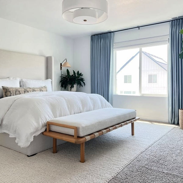 Lena Linen | Misty Blue | Pleated Drapery