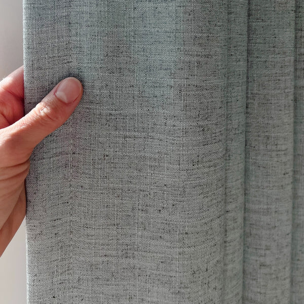 Lena Linen | Misty Blue | Pleated Drapery