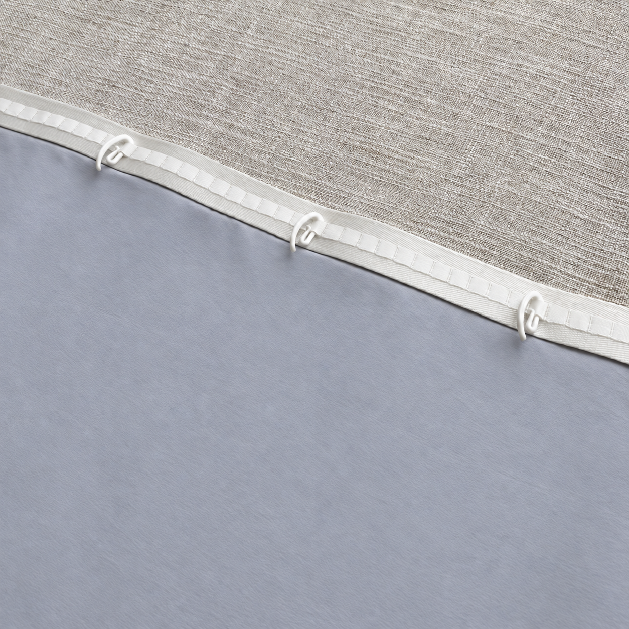 Ripple Fold curtain Ripple Buckle tape and lining detail