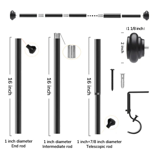 Evelyn | Curtain Rod | Adjustable
