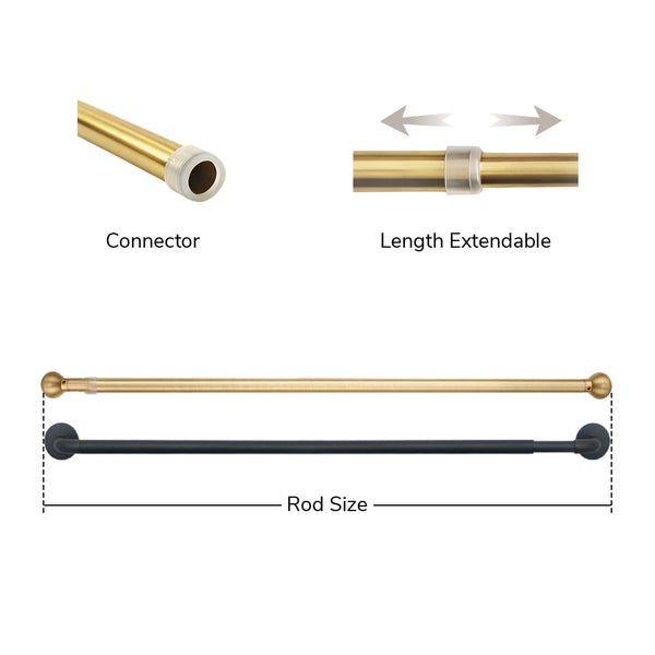 Ruby | Length Adjustable | Café & Door | Curtain Rod