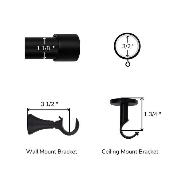 Evelyn | Double Curtain Rod | Customizable