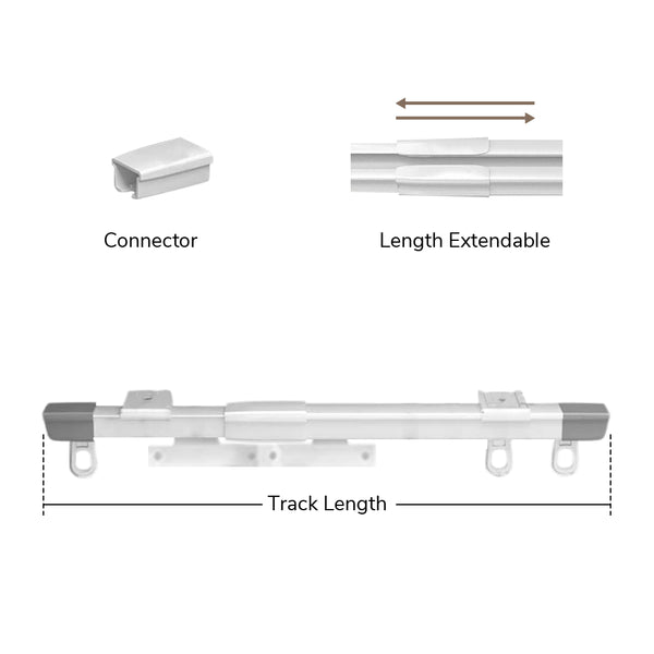 Taylor | Length Adjustable | Pleated Header Track