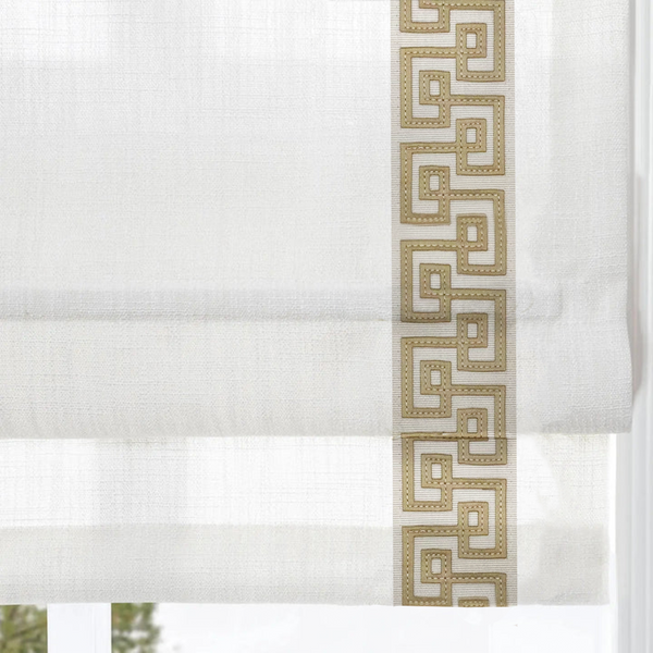 Roman Shades with Border Trim