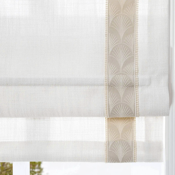 Roman Shades with Border Trim